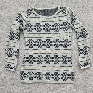 Deb Black, Gold And Gray Patterned Sweater